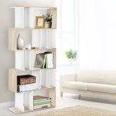 Artiss Bookshelf 6 Tiers - RITA White and Oak